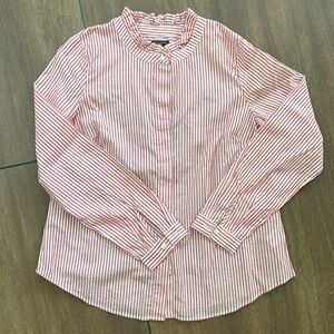 Talbots ruffle collar cotton shirt, small
